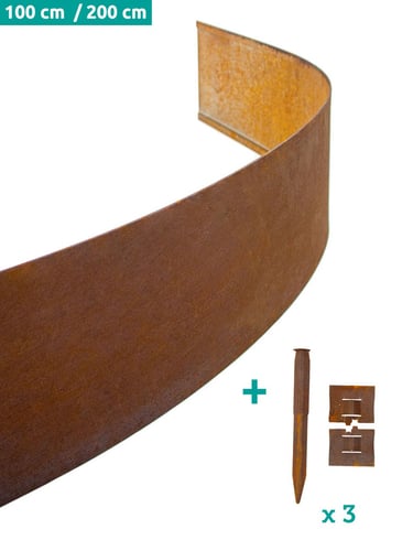 Multi-Edge ADVANCE Corten staal 2m, incl. 3 koppelsets per stuk